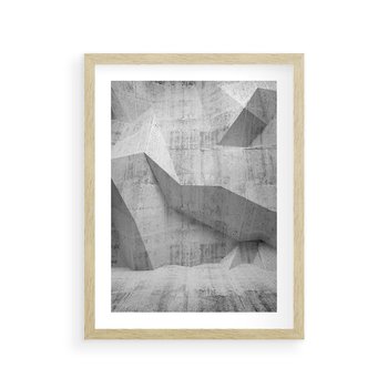 Plakat w ramie 50x70 - Geometryczna harmonia sztuki - geometria, sztuka - rama drewno