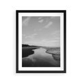 Plakat w ramie 40x50 - Nadmorska Melodia - czarno białe zdjęcie, plaża - rama czarna