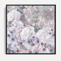 Obraz w ramie 50x50 - Malowane oddechy istnienia - pomieszane tekstury, kwiatowe elementy - rama czarna