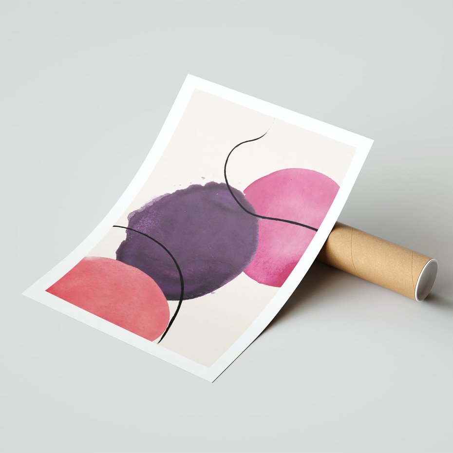 Plakat bez ramy 21x30 - Migotliwe Widzenia - abstrakcyjne akwarelowe plamy, nieregularne linie