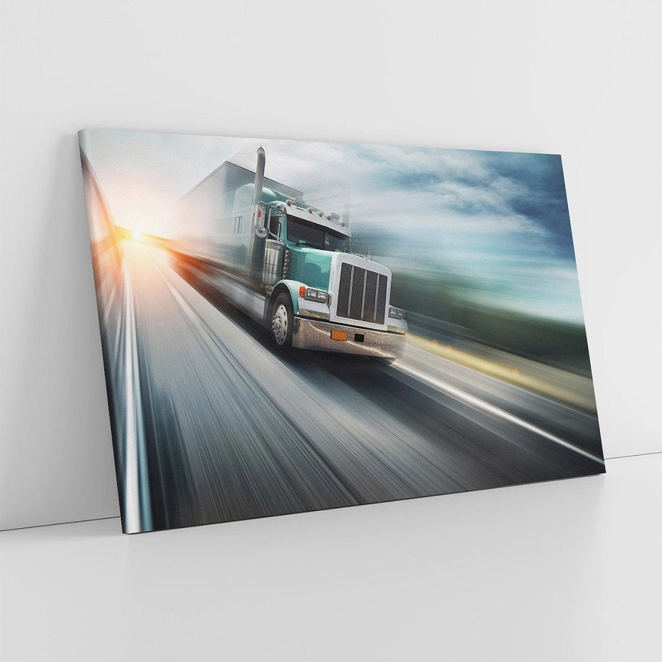 Obraz na płótnie 120x80 - Przez prerię ciężarówką - ciężarówka, USA