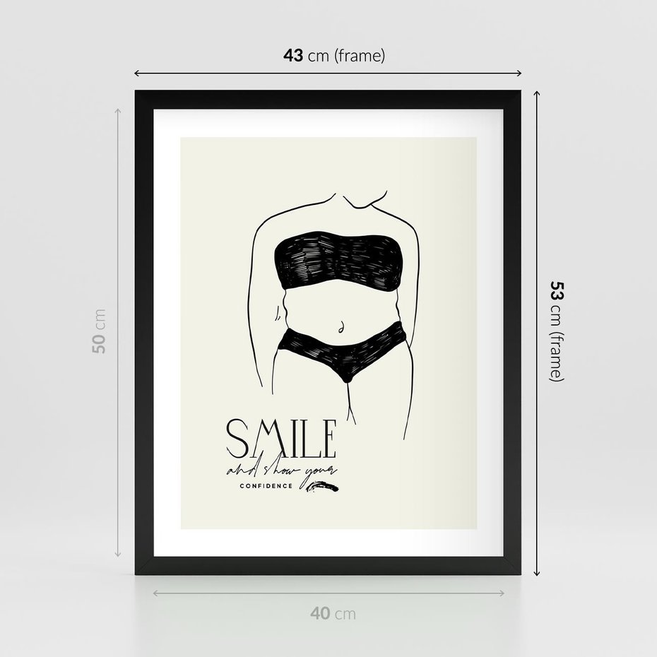 Plakat w ramie 40x50 - Opowieść Splątanych Energii - siła kobiecości, rysunek - rama czarna