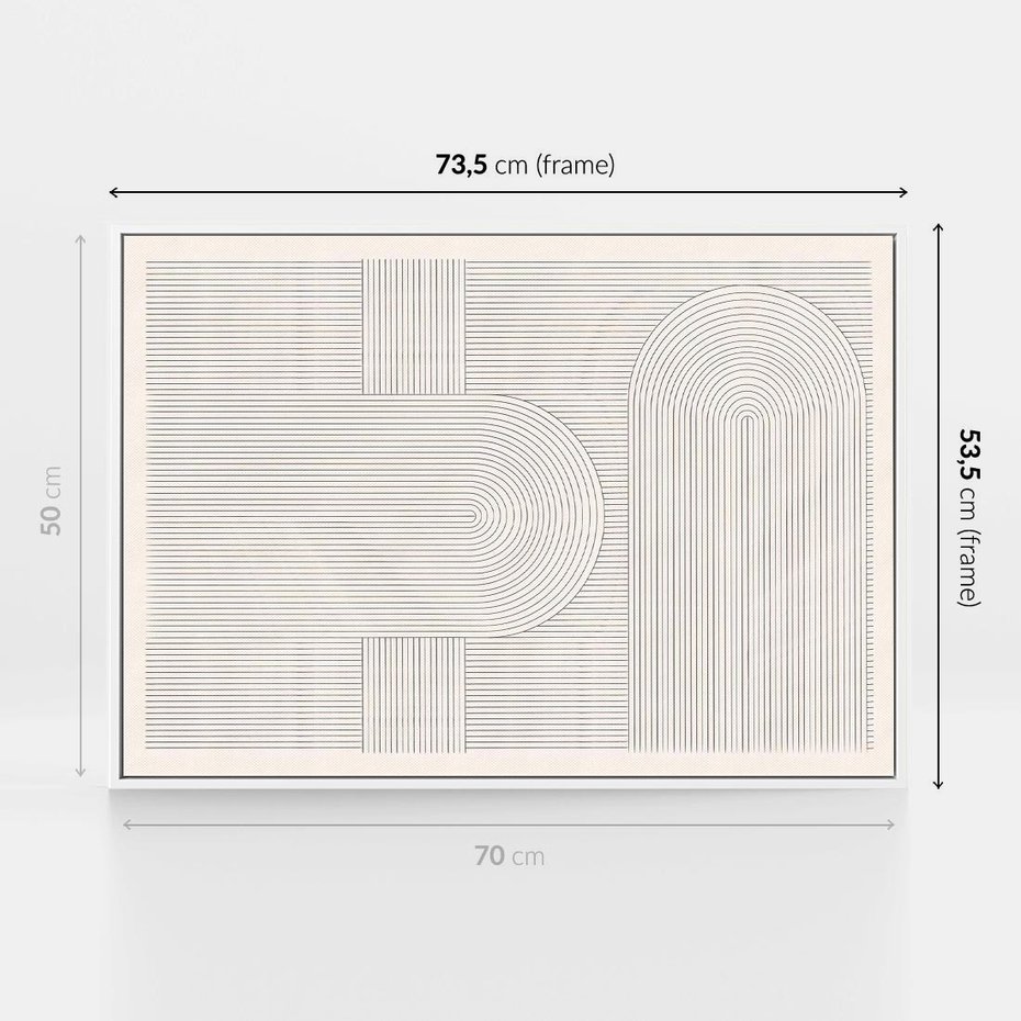 Obraz w ramie 70x50 - Geometryczna Elegancja Mid Century - mid century, minimalizm - rama biała