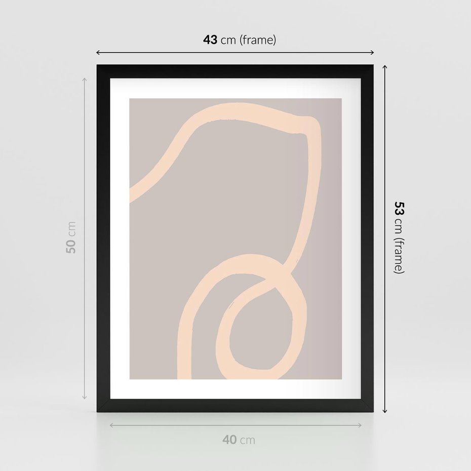 Plakat w ramie 40x50 - Wystylizowana Rewolucja - minimalistyczny obraz, nowoczesny - rama czarna