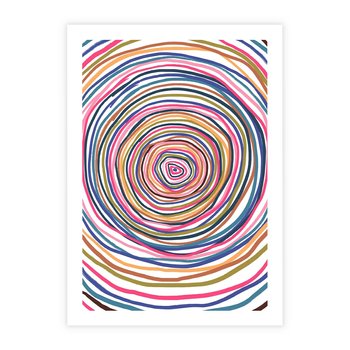 Plakat bez ramy 50x70 - Cyrkulująca Harmonia - kolorowe etniczne wzory, tęczowe żywe kolory