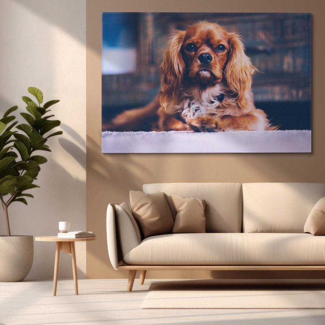 Obraz na płótnie 120x80 - Spacer z pieskiem - pies, piesek