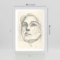 Plakat w ramie 50x70 - Konturem Uchwycone - plakat, minimalistyczny szkic - rama biała