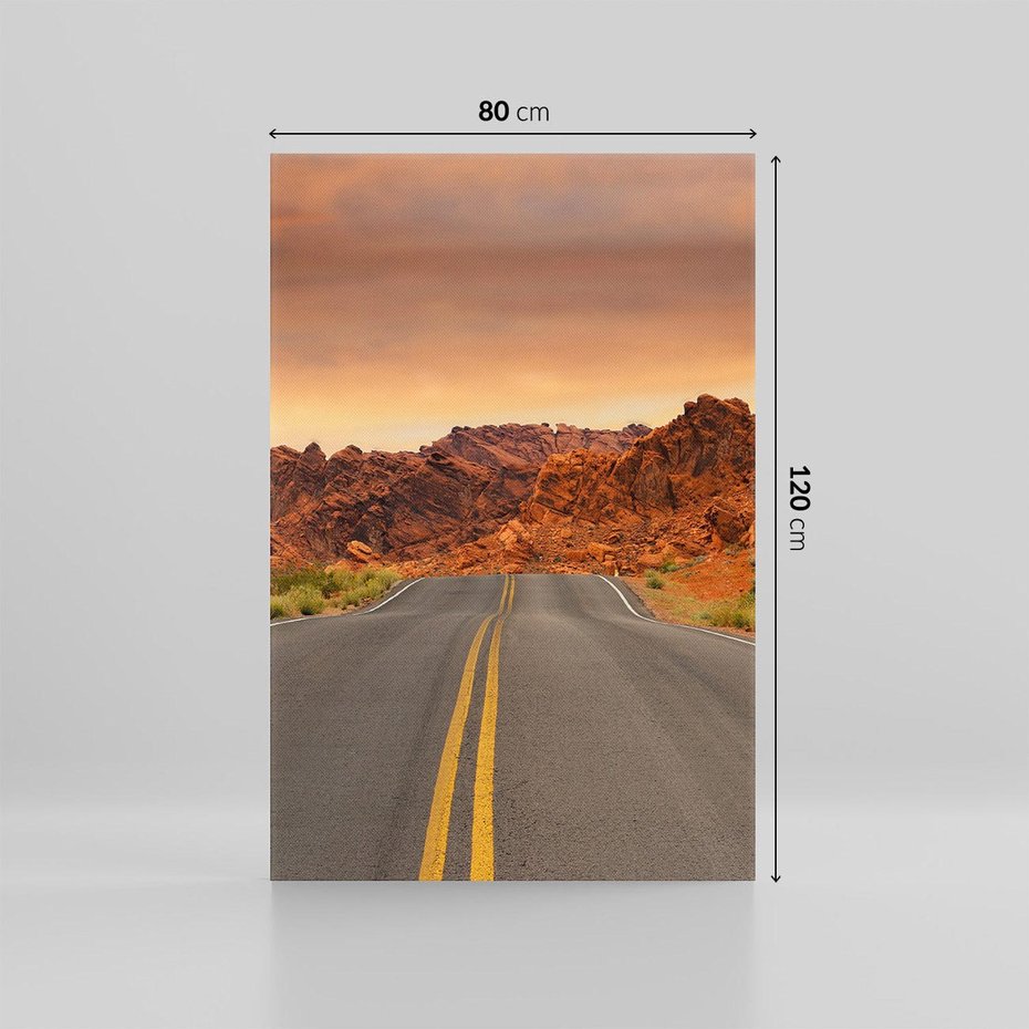 Obraz na płótnie 80x120 - Górska droga między skałami - droga, góry