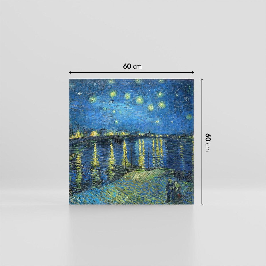 Obraz na płótnie 60x60 - "Starry Night Over the Rhone" (1888) Vincent van Gogh - Reprodukcja - reprodukcja, obraz na płótnie