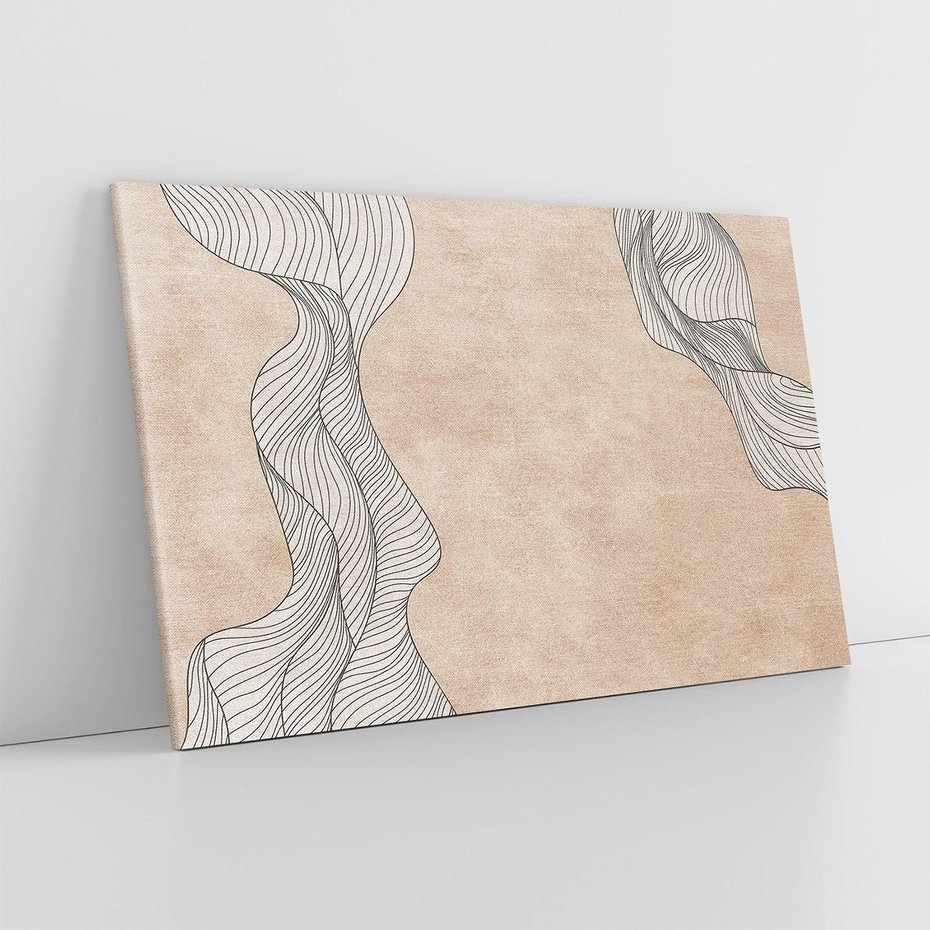 Obraz na płótnie 100x70 - Symfonia uczuć i kształtów - delikatna kompozycja, falujące linie