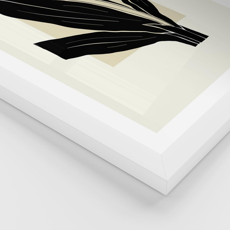 Plakat w ramie 40x50 - Harmonia liści - minimalistyczny obraz, szkic - rama biała