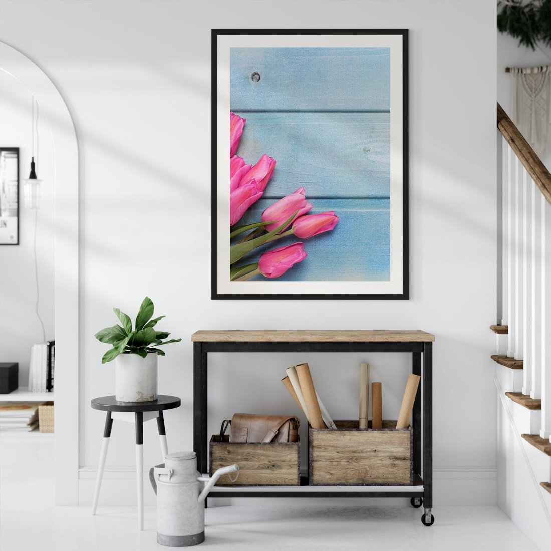 Plakat w ramie 50x70 - Piękno w pełnym rozkwicie - kwiaty, tulipany - rama czarna