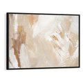 Obraz w ramie 100x70 - Elegancja w Złocistym Chaosie - złoto beż, abstrakcja - rama czarna
