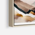 Obraz w ramie 80x80 - Góry Tonące w Pastelach - złote pastelowe góry, akwarela - rama drewno