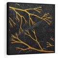 Obraz w ramie 50x50 - Marmurowe Drzewa Snu - złote gałęzie, drzewa - rama czarna