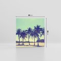 Obraz na płótnie 80x80 - Idylliczna Plaża z Palmami - palmy, plaża