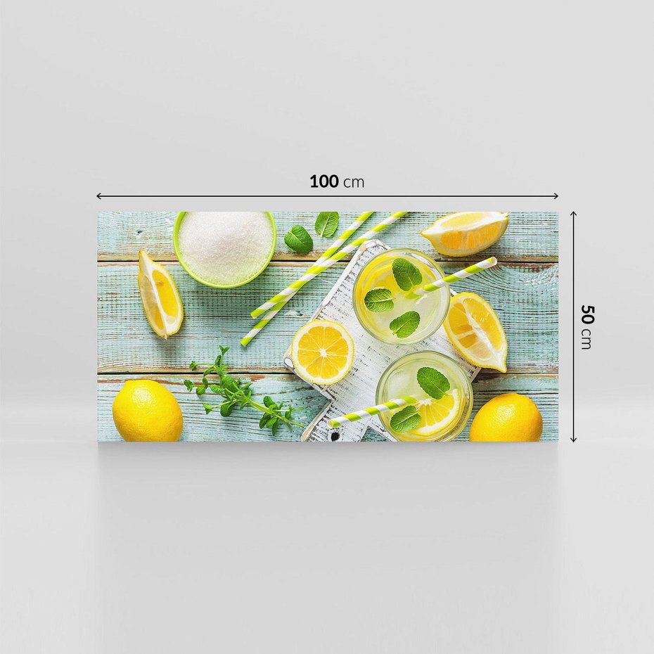 Obraz na płótnie 100x50 - Cytrynowe Orzeźwienie - cytryny, lemoniada