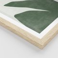 Plakat w ramie 50x70 - Oaza Harmonii - abstrakcyjny kształt, zielony plakat - rama drewno