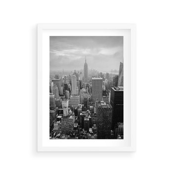 Plakat w ramie 40x50 - Majestatyczne Wysokości - Nowy Jork, wieżowce - rama biała