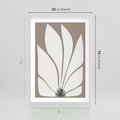 Plakat w ramie 50x70 - Ekspresyjne Kontury - abstrakcyjny kwiat, beże i brązy - rama biała