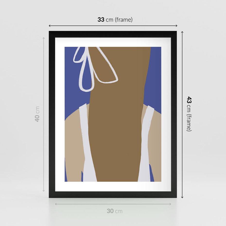 Plakat w ramie 30x40 - Kobieca Inspiracja - plakat retro, kobieta z kokardą - rama czarna