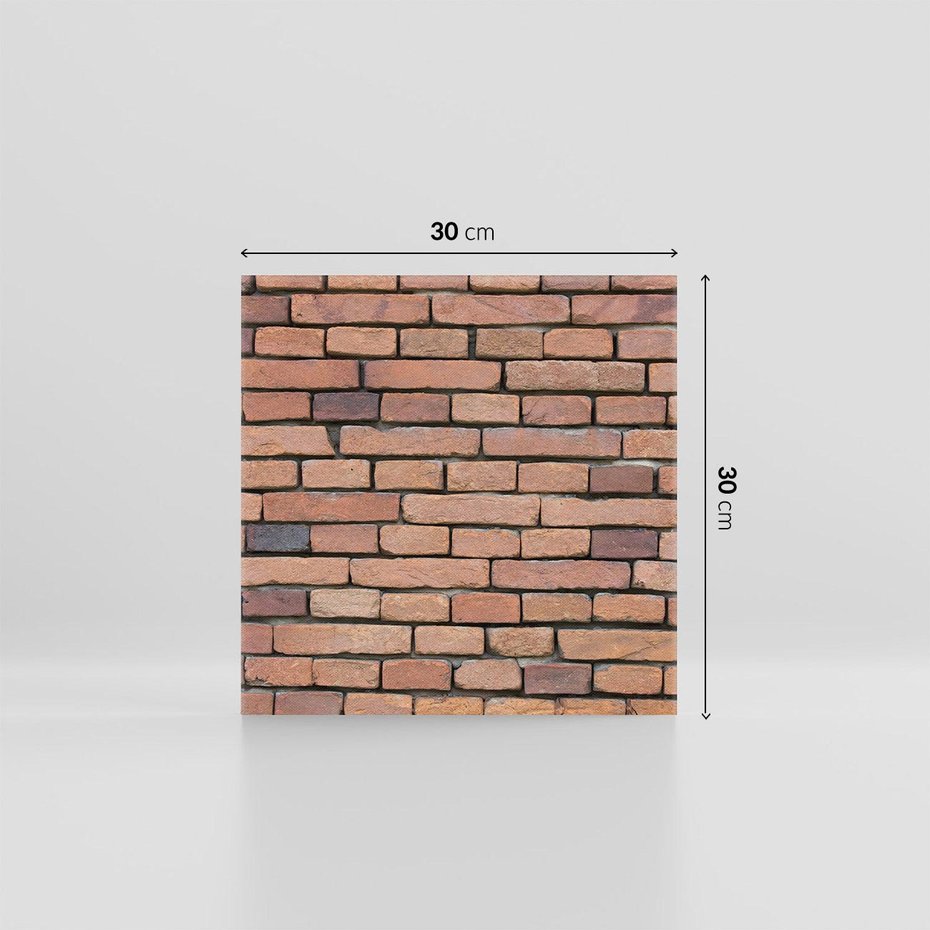 Obraz na płótnie 30x30 - Mur cegieł: industrialny urok - cegły, mur