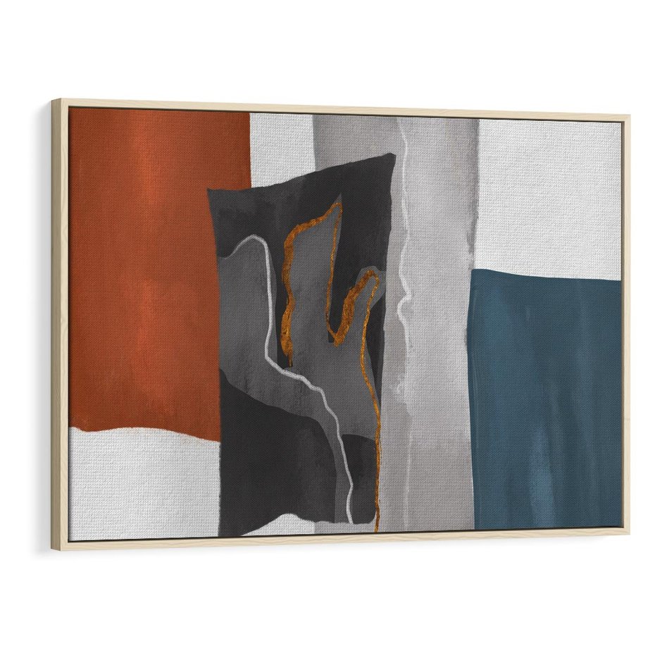 Obraz w ramie 70x50 - Nowoczesna geometria - nowoczesny, geometryczny - rama drewno