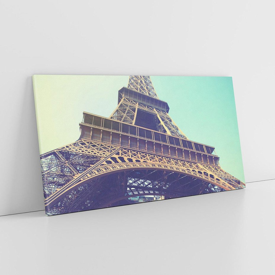 Obraz na płótnie 100x50 - Wieża Eiffla w czarno-białej odsłonie - Eiffla, Paryż