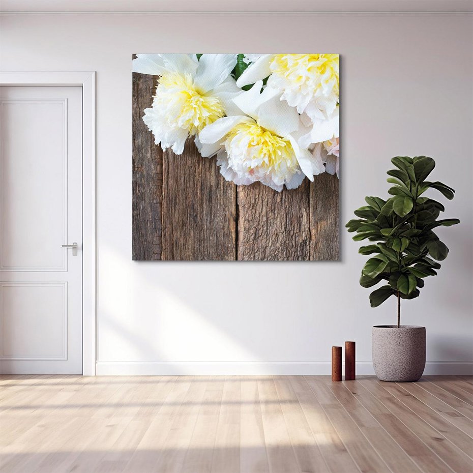 Obraz na płótnie 80x80 - Relaksująca Harmonia - kwiaty, spa