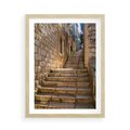 Plakat w ramie 50x70 - Uliczka: perspektywa miejskiego krajobrazu - uliczka, perspektywa - rama drewno