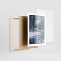 Plakat w ramie 30x40 - Śnieżne cuda - zima, las - rama drewno