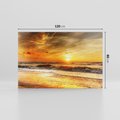 Obraz na płótnie 120x80 - Plaża Morza i Fale Zachodu Słońca - plaża, morze