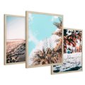 Zestaw obrazy w ramie 50x70 galeria - Plaża, morze, wakacje, podróż - rama drewno