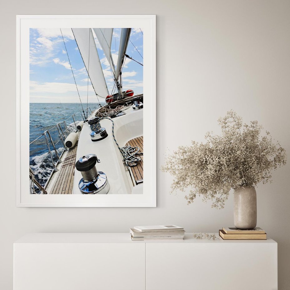 Plakat bez ramy 21x30 - Moc żaglowca na pełnym morzu - żaglowiec, jacht