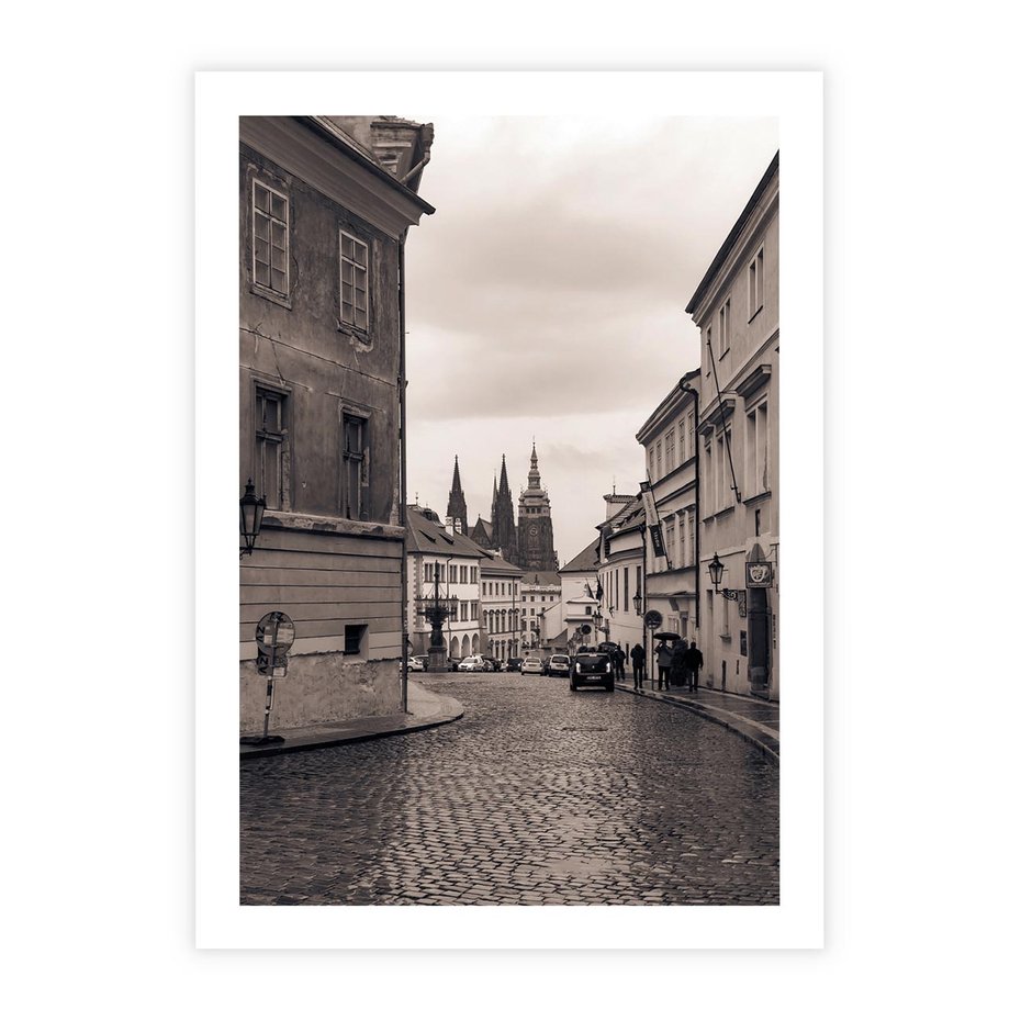 Plakat bez ramy 21x30 - Przygoda Na Horyzoncie - uliczka, perspektywa