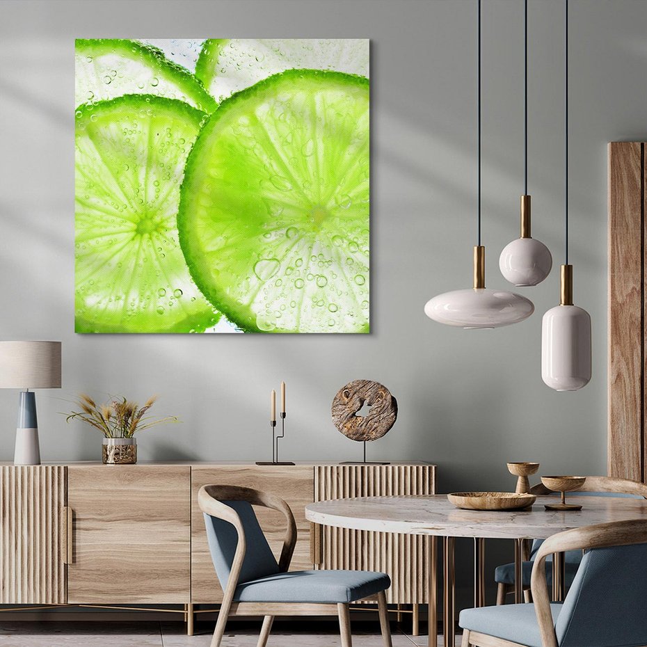 Obraz na płótnie 40x40 - Soczyste limonki - limonki, owoce