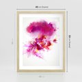 Plakat w ramie 40x50 - Kwiaty abstrakcji - abstrakcja, kwiaty - rama drewno