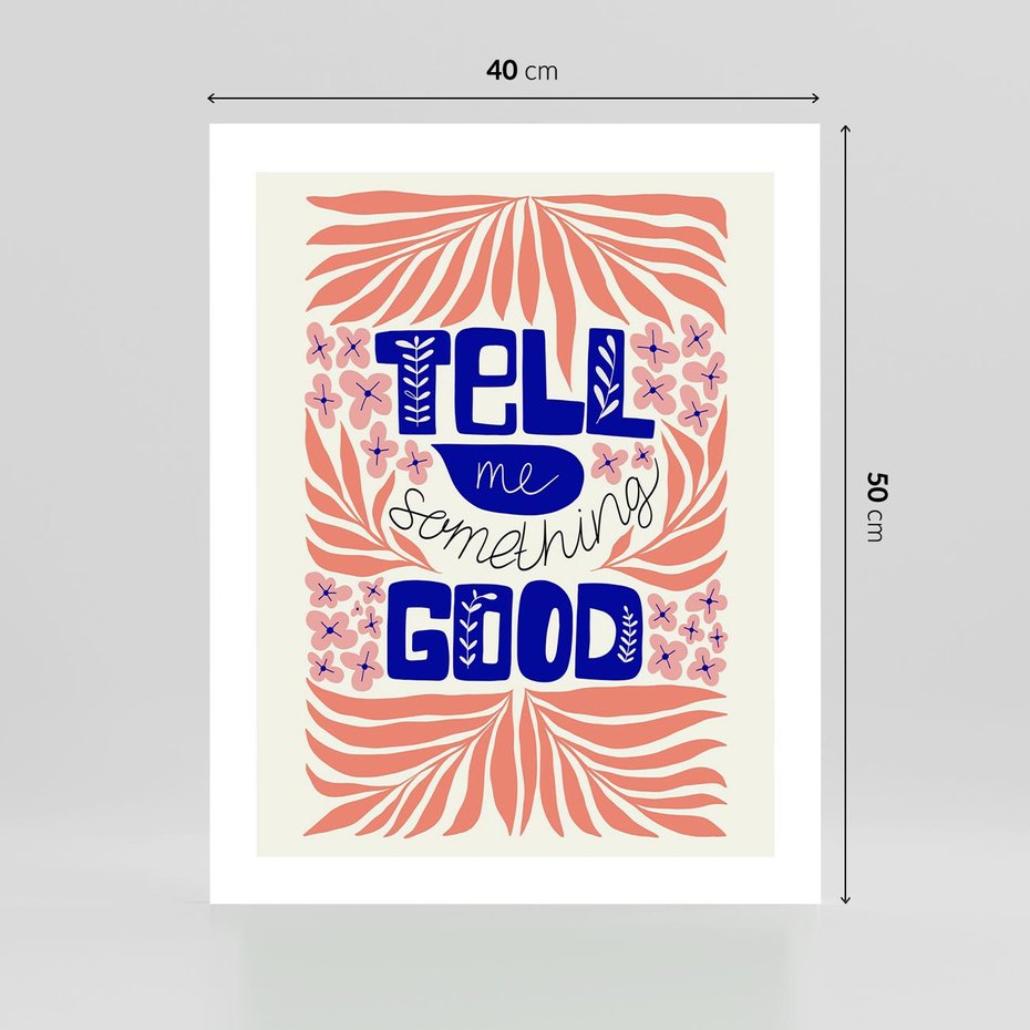 Plakat bez ramy 40x50 - Bezgraniczne Formy - nowoczesna typografia, liście