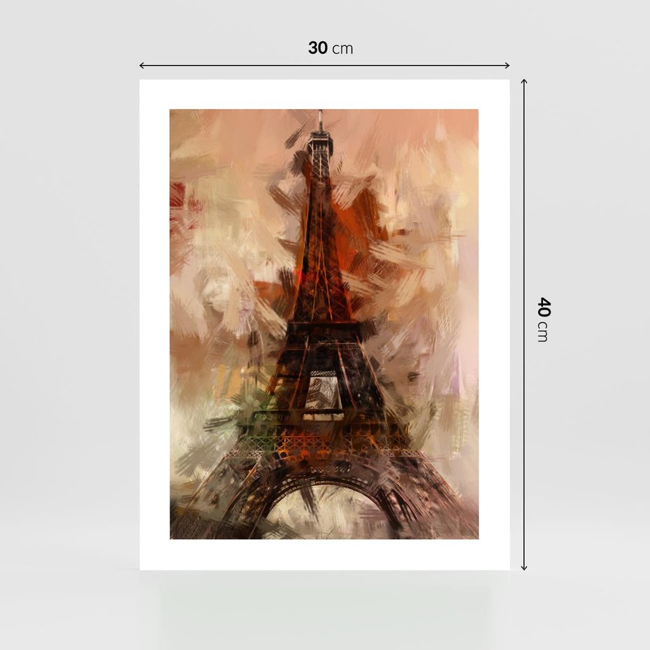 Plakat bez ramy 30x40 - Abstrakcyjna Eiffla - miasto w nowej formie - Eiffla, abstrakcja