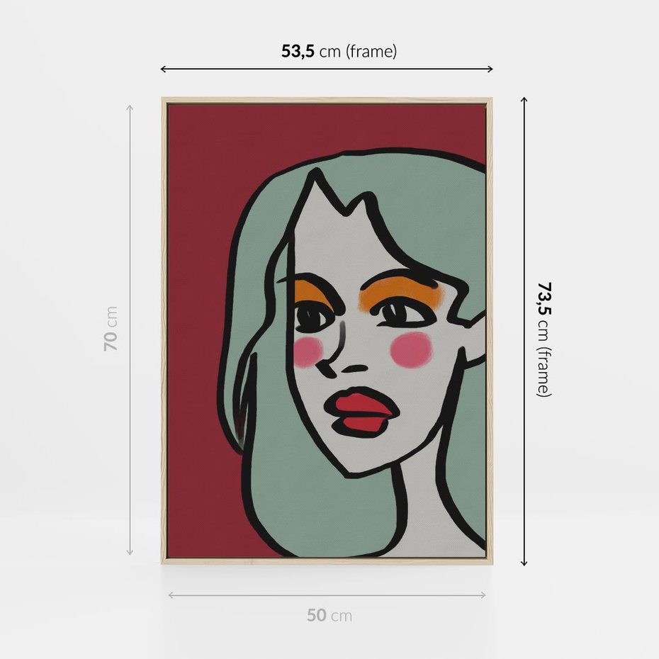 Obraz w ramie 50x70 - Ekspresja Linii - nowoczesny plakat, mocna linie - rama drewno