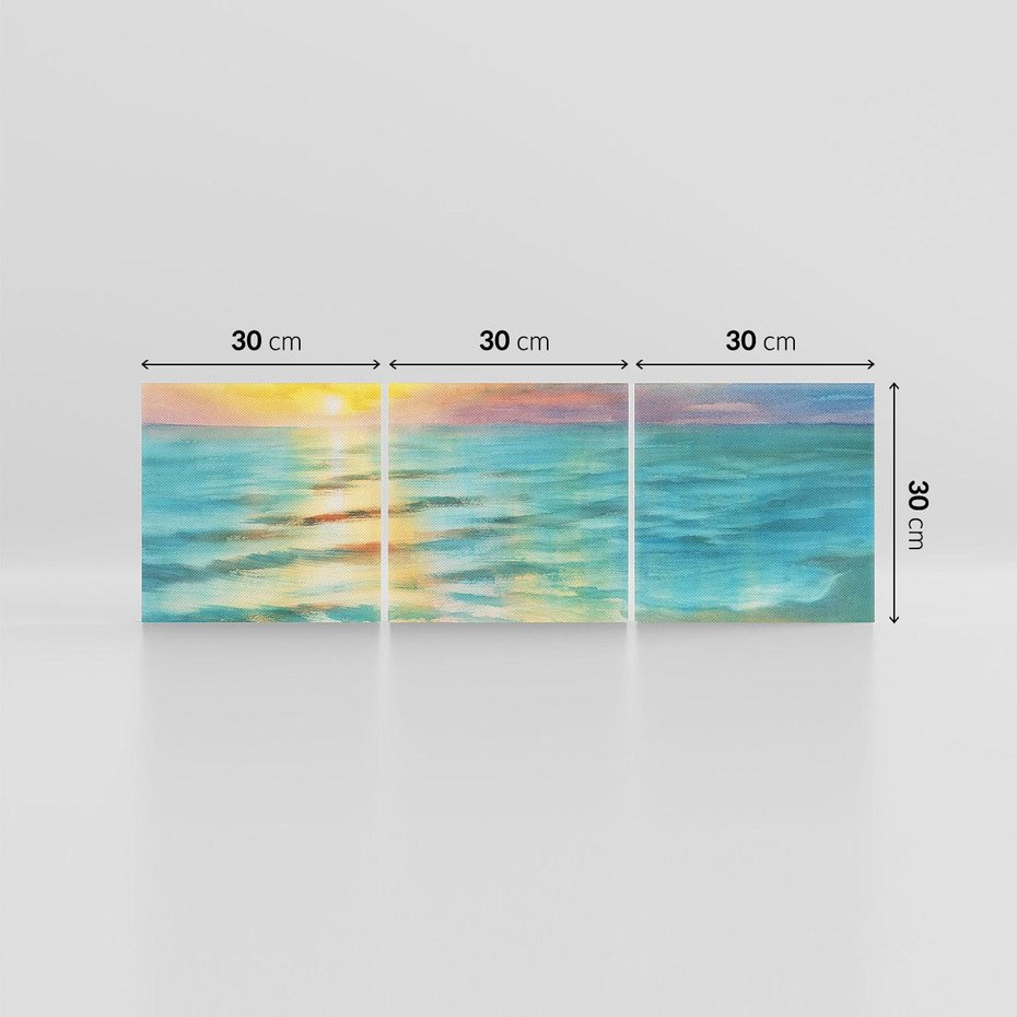 Obraz na płótnie 90x30 - Objawienie Fioletowego Świtu - fioletowy wschód słońca, słońce wschodzi nad morzem