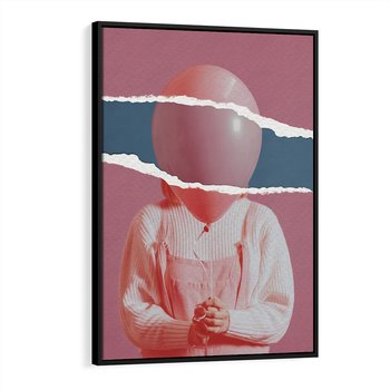 Obraz w ramie 70x100 - Kolaż Wyobraźni - kolaż zdjęć, styl retro - rama czarna