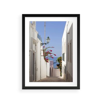 Plakat w ramie 30x40 - Podróże w Czasie: Perspektywiczna Uliczka - uliczka, perspektywa - rama czarna