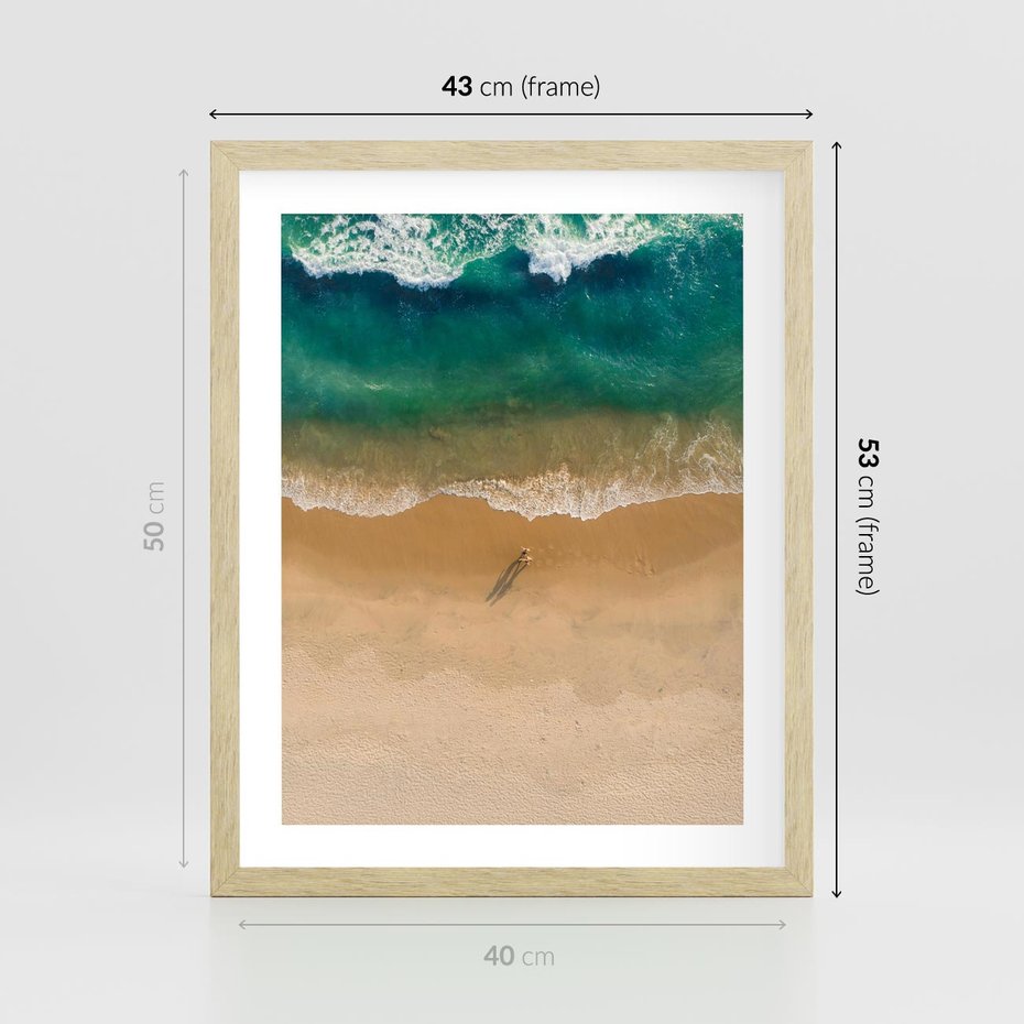 Plakat w ramie 40x50 - Oaza Relaksu - plaża, morze - rama drewno