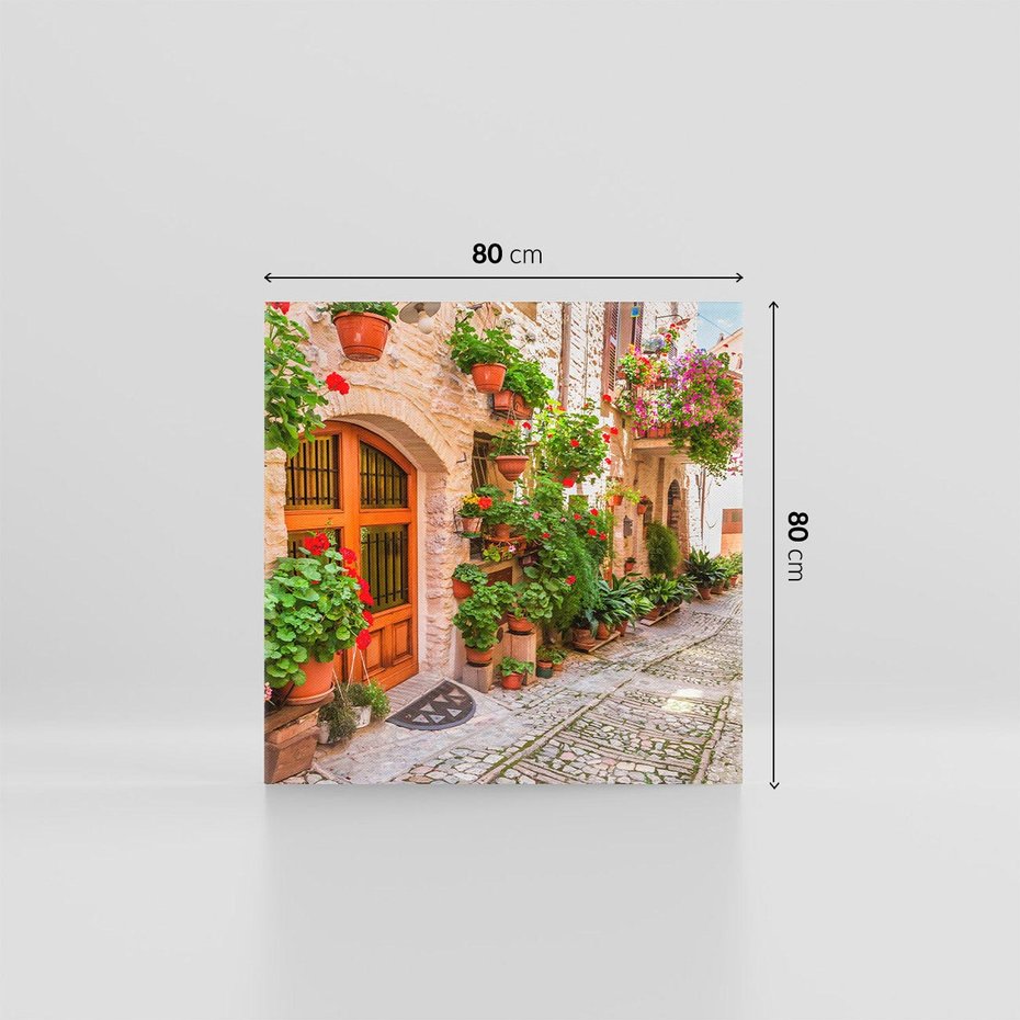 Obraz na płótnie 80x80 - Kolorowa harmonia - uliczka, miasto