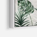 Obraz w ramie 70x50 - Tropikalne Akwarele - tropikalne liście, akwarela - rama biała
