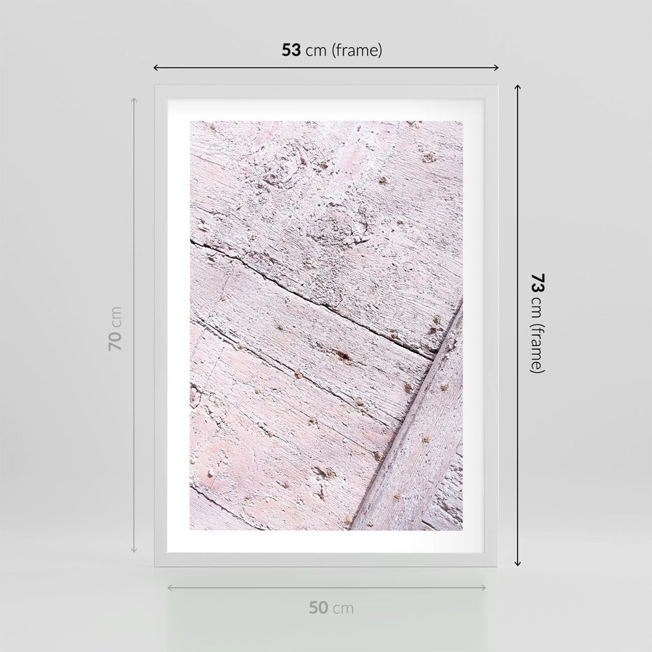 Plakat w ramie 50x70 - Nowoczesna Elegancja - beton, struktura - rama biała