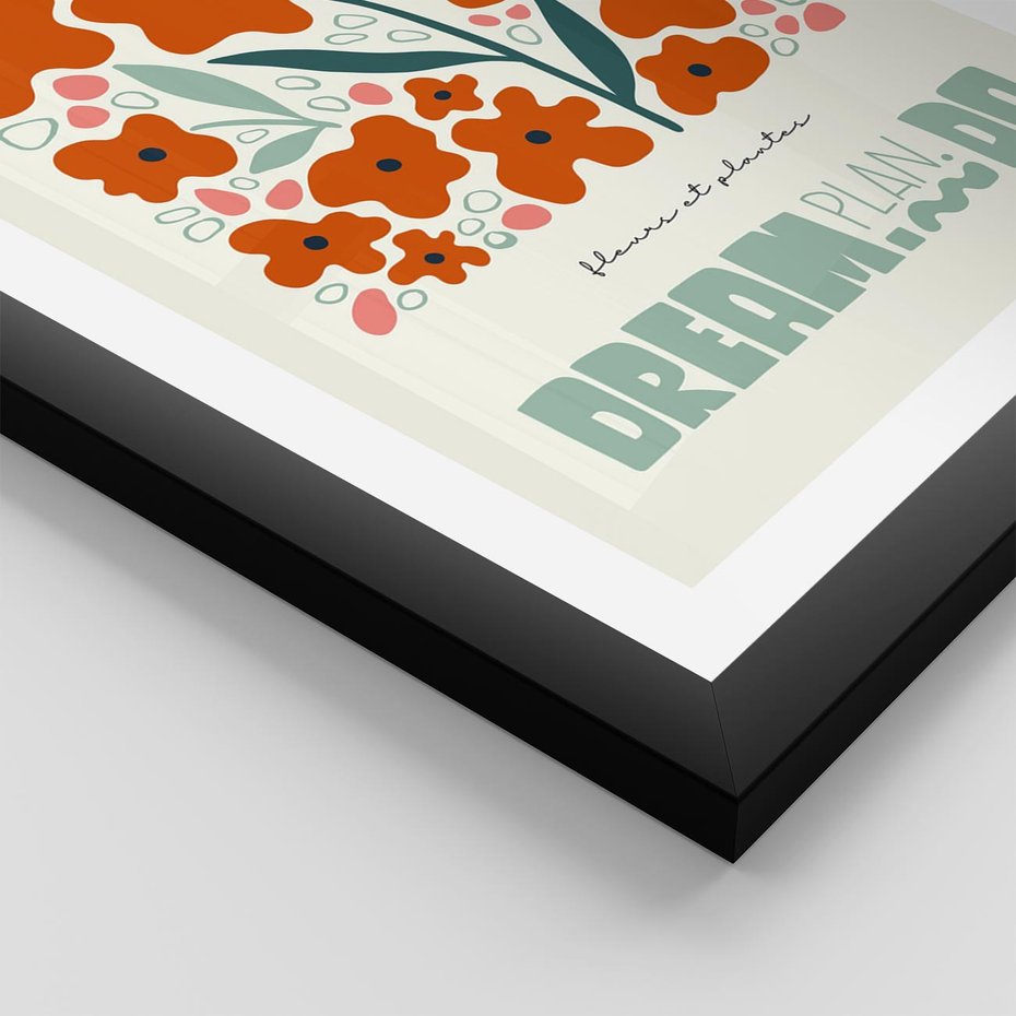 Plakat w ramie 30x40 - Abstrakcyjne Spektrum - kwiaty, abstrakcja - rama czarna