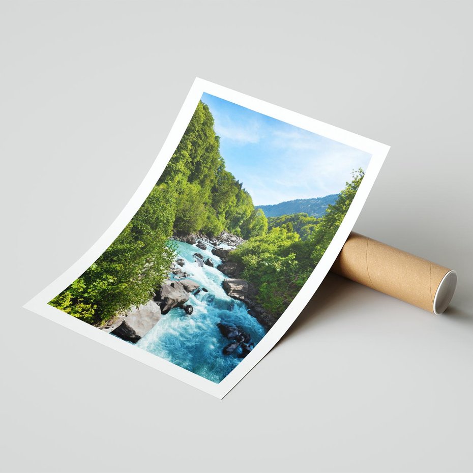 Plakat bez ramy 40x50 - Górski strumyk - strumyk, góry