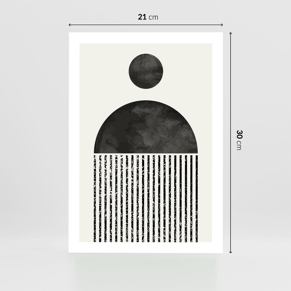 Plakat bez ramy 21x30 - Księga Wibracji - abstrakcyjne czarno białe formy, minmalizm